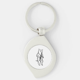 Saxophone Instrument Music Jazz Cat Golf Balls Keychain