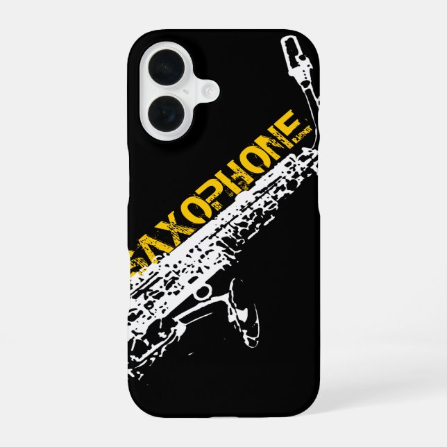 Saxophone iPhone 16 Case (Back)
