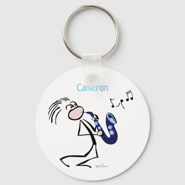 Saxophone Jazz Music Keychain (Front)