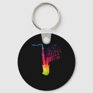 Saxophone - Jazz Musician Saxophonist Gift Keychain