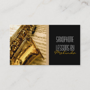 Saxophone Lessons, Music, Instrument Business Card