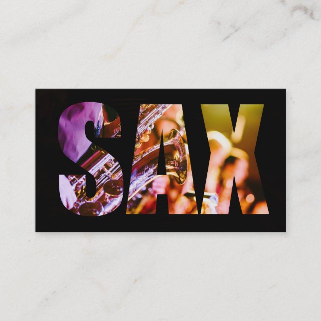 Saxophone Lessons Performer Business Card (Front)
