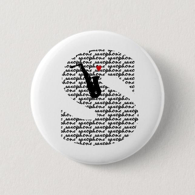 Saxophone Letter S 2 Inch Round Button (Front)