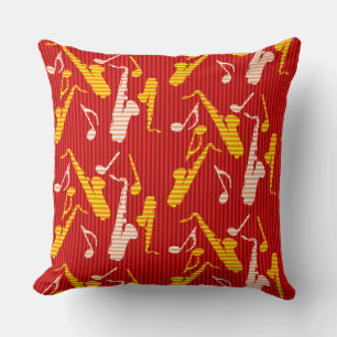 Saxophone Lines Throw Pillow