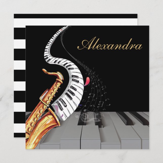 Saxophone Luxury Personalized Piano Music (Front/Back)