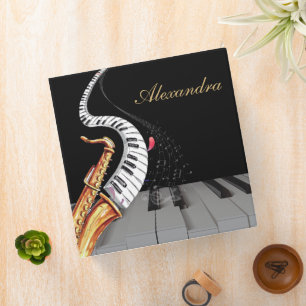 Saxophone Luxury Piano Music Personalized Binder