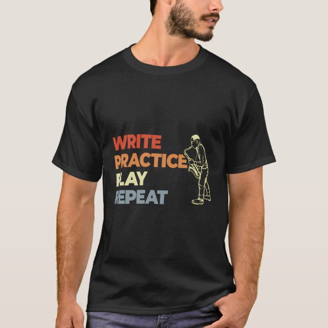 Saxophone Motivation Vintage Look T-Shirt (Front)