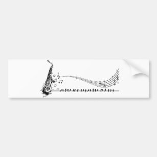 Saxophone Music Bumper Sticker