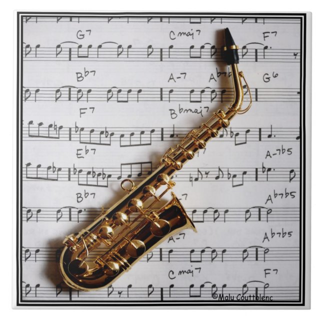 Saxophone Music Customizable Tile (Front)