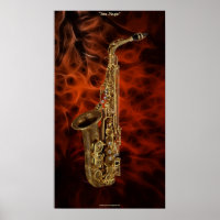SAXOPHONE Music Lover Fractal Art Poster