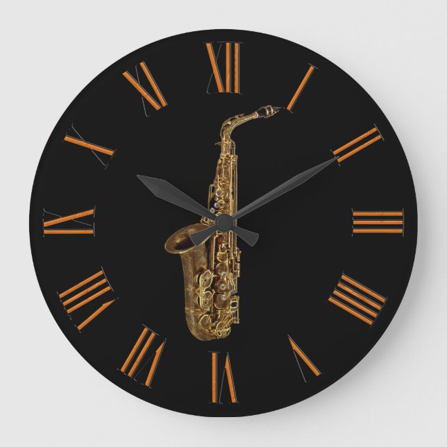 Saxophone Music-lover's Wall Clock (Front)