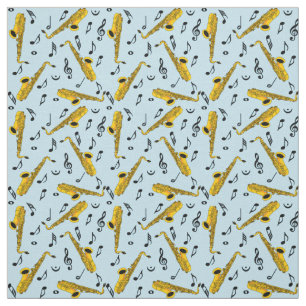Saxophone Music Note Pattern Fabric