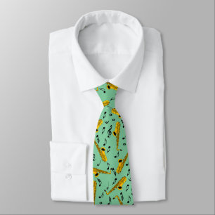 Saxophone Music Note Pattern Tie