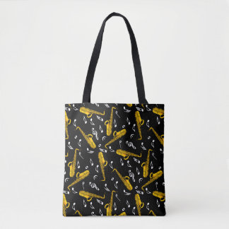 Saxophone Music Pattern Tote Bag