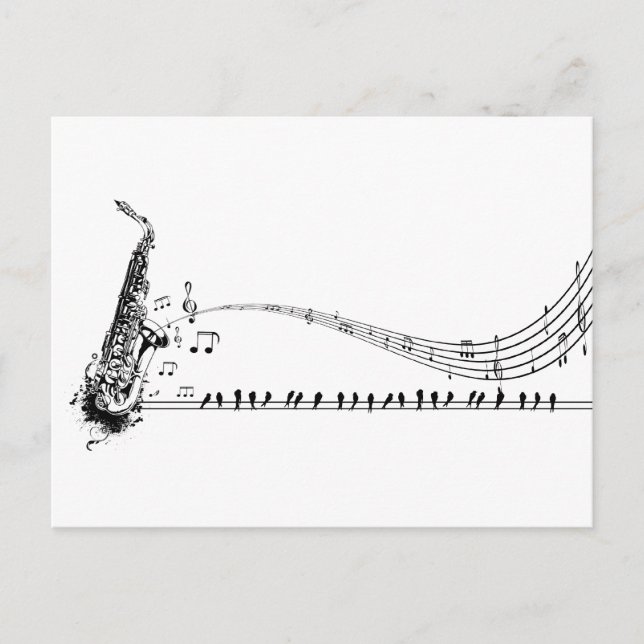 Saxophone Music Postcard (Front)