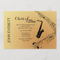 Saxophone Musical Instrument Invitation