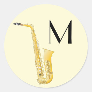 Saxophone Musician Band Teacher Classic Round Sticker