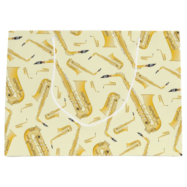 Saxophone Musician Band Teacher Large Gift Bag (Front)