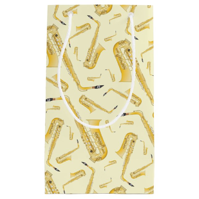 Saxophone Musician Band Teacher Small Gift Bag (Front)