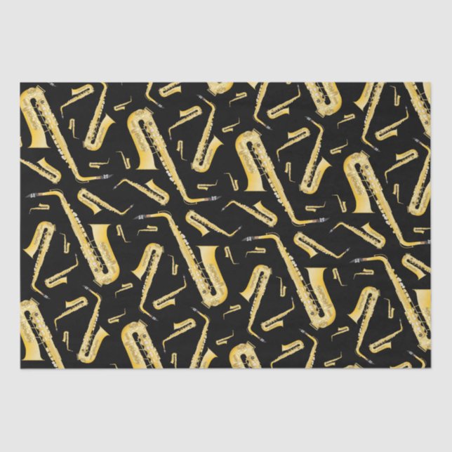 Saxophone Musician Band Teacher Tissue Paper (Front)