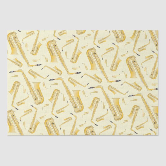 Saxophone Musician Band Teacher Wrapping Paper (Front)