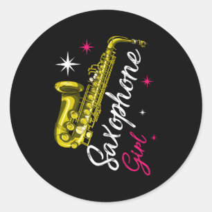 Saxophone Musician Saxophonist Saxophone Classic Round Sticker