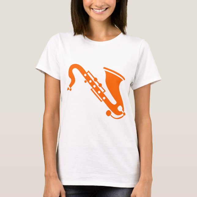 Saxophone - Orange T-Shirt (Front)