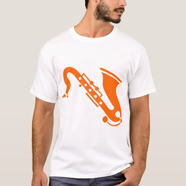 Saxophone - Orange T-Shirt (Front)