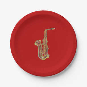 Saxophone Paper Plate