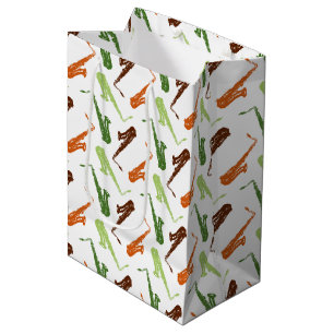Saxophone Pattern Medium Gift Bag