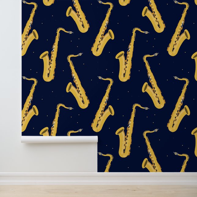 Saxophone Pattern Wallpaper (Application)