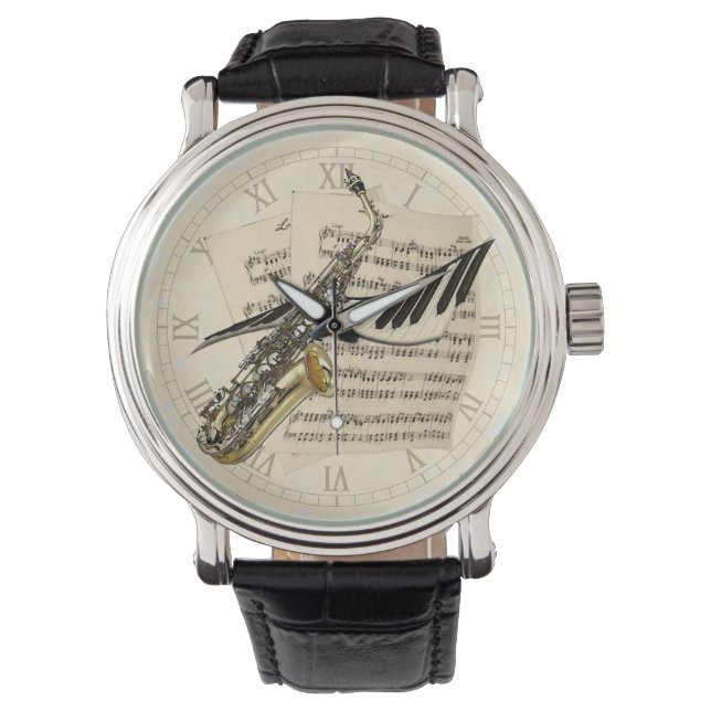 Saxophone & Piano Music Watch (Front)