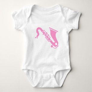 Saxophone - Pink Baby Bodysuit