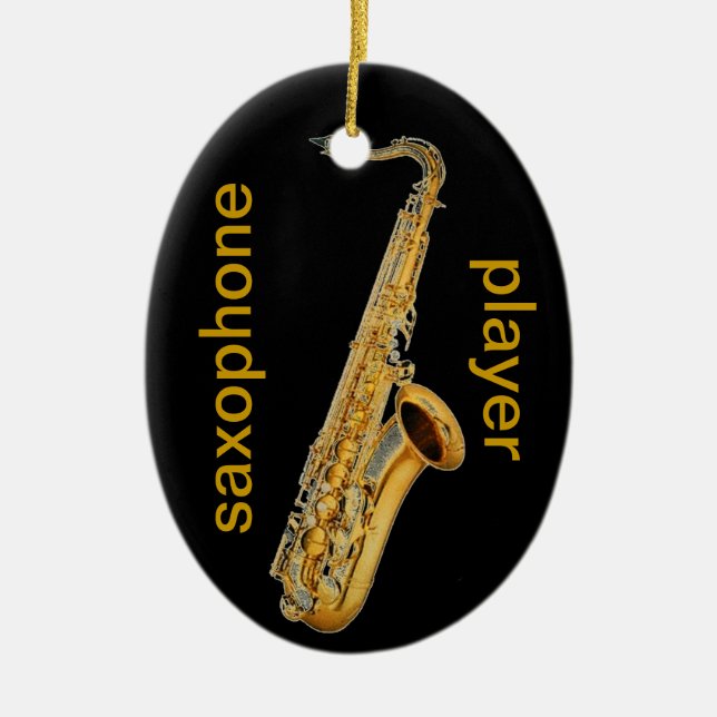 Saxophone Player Ceramic Ornament (Front)