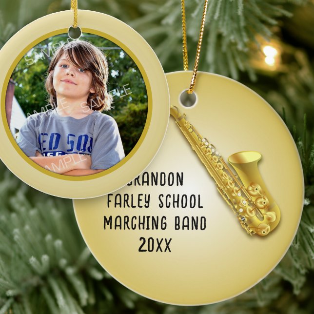 Saxophone Player Custom Photo Musicians Ornament (Creator Uploaded)