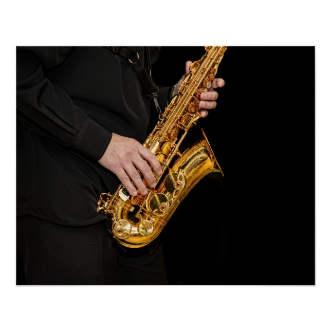 Saxophone Player hands Saxophonist playing jazz  P Poster (Front)
