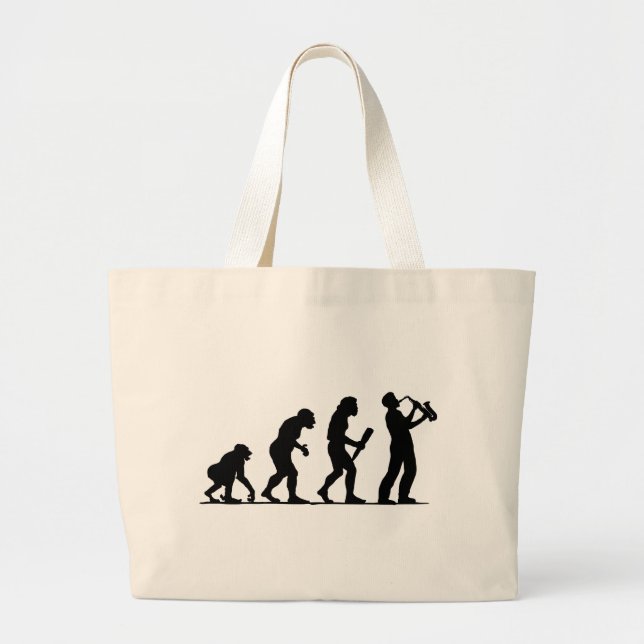 Saxophone Player Large Tote Bag (Front)
