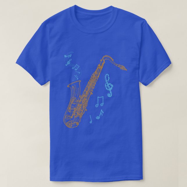 Saxophone Player Musician Jazz Music Art  T-Shirt (Design Front)
