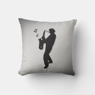 Saxophone Player Outdoor Pillow