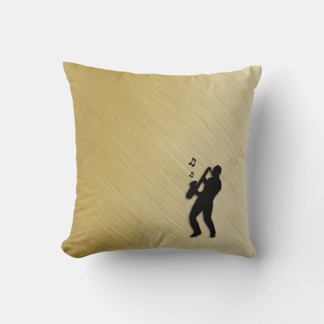 Saxophone Player Outdoor Pillow (Front)