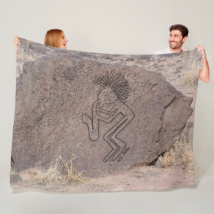 Saxophone Player Petroglyph Fleece Blanket