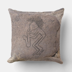 Saxophone Player Petroglyph Outdoor Pillow