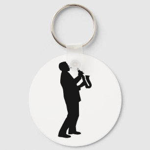 Saxophone player saxophonist keychain