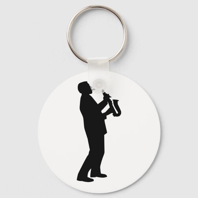 Saxophone player saxophonist keychain (Front)