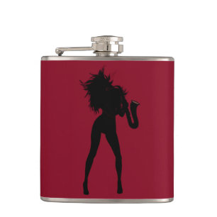 Saxophone Player Woman Flask - Choose Colour