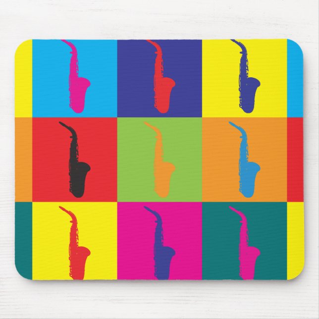 Saxophone Pop Art Mouse Pad (Front)