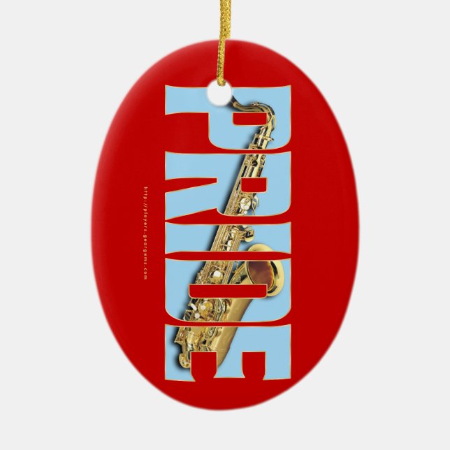 Saxophone PRIDE Ceramic Ornament (Front)