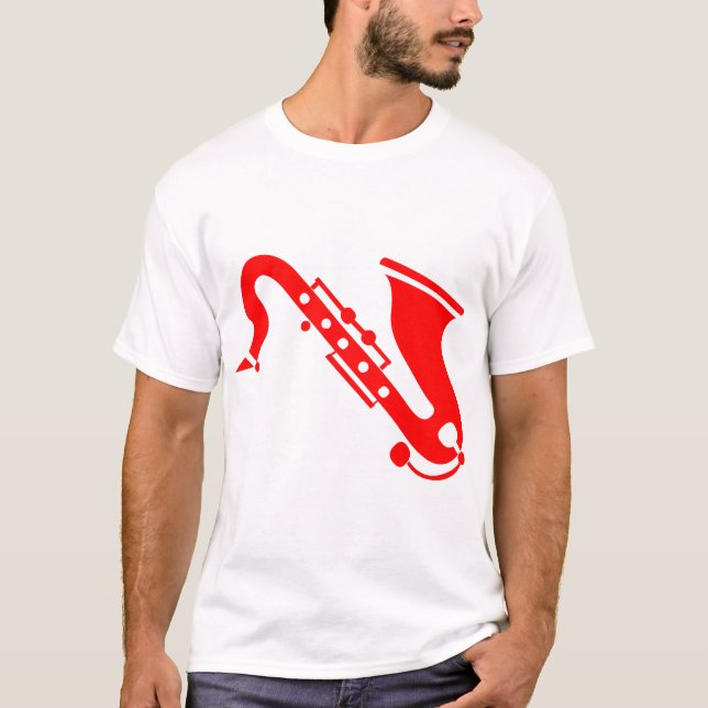 Saxophone - Red T-Shirt (Front)