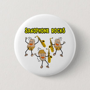 Saxophone Rocks 2 Inch Round Button