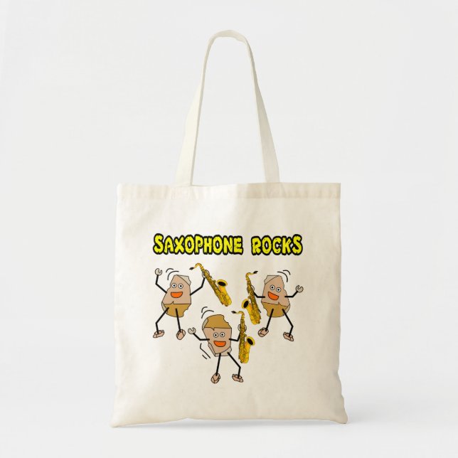 Saxophone Rocks Tote Bag (Front)